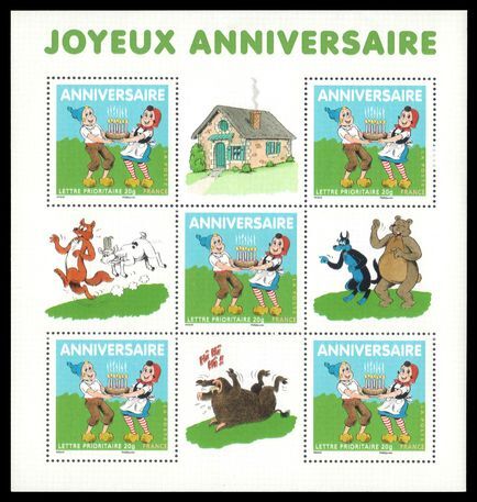 France 2007 Happy Birthday sheetlet unmounted mint.