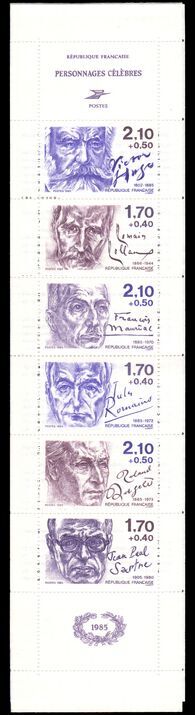 France 1985 Celebrities booklet unmounted mint.