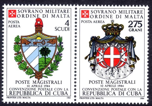 Sovereign Military Order of Malta 1984 Postal Convention with Cuba unmounted mint.