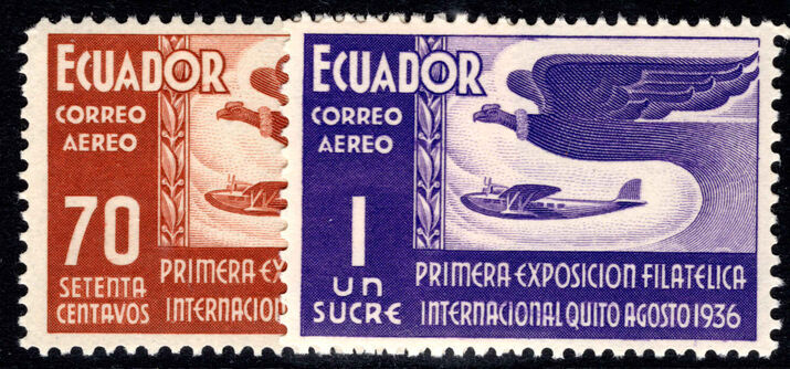 Ecuador 1936 First International Philatelic Exhibition lightly mounted mint.