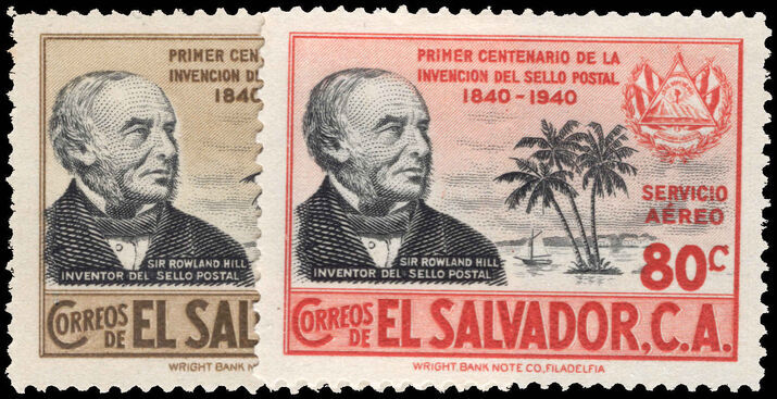 El Salvador 1940 Centenary of First Adhesive Postage Stamps Air lightly mounted mint.