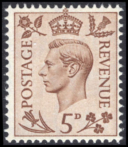 1937-47 5d brown unmounted mint.