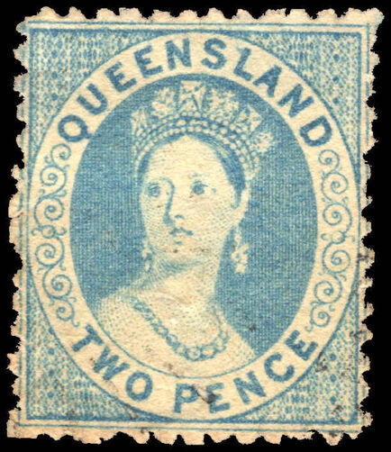 Queensland 1868-74 2d pale blue unused no gum.