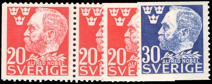 Sweden 1946 50th Death Anniversary of Alfred Nobel booklet and coil set unmounted mint.