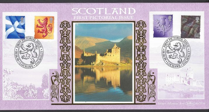 Scotland 1999 Scottish Definatives Benham Silk FDC Lochawe Dalmally Special Postmark.