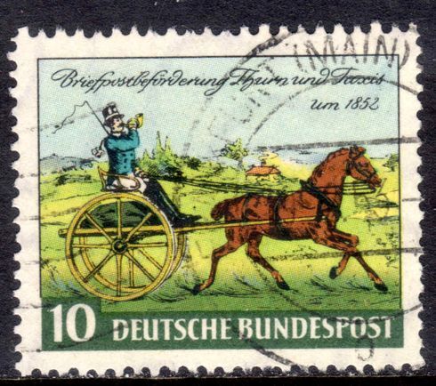 West Germany 1952 Thurn and Taxis Stamp Centenary fine used.