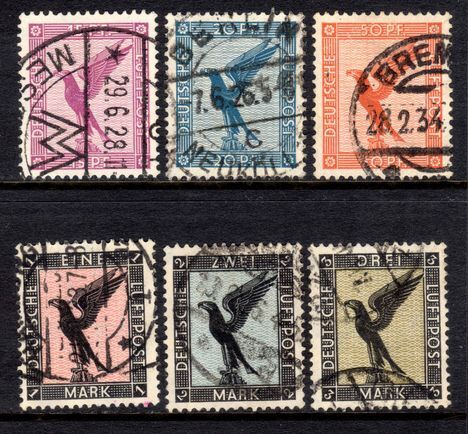 Third Reich 1926-31 Airmail part set including the scarce 3m fine used.