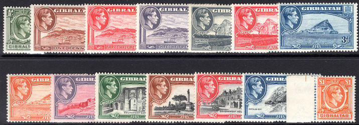 Gibraltar 1938-51 set fine lightly mounted mint.