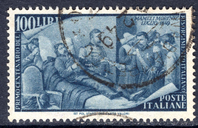 Italy 1948 Revolution 100l fine used.
