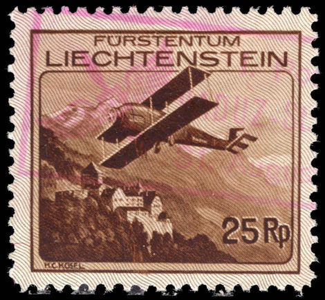 Liechtenstein 1930 25r air fine used.