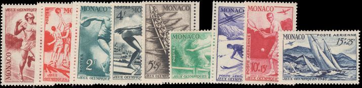 Monaco 1948 London Olympics fine mint lightly hinged.