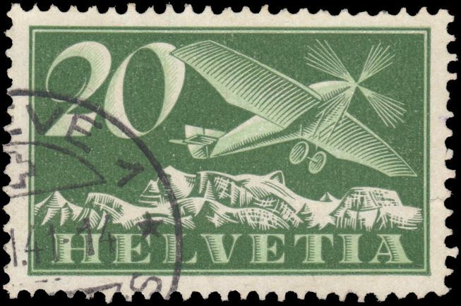 Switzerland 1923-40 20c Airmail on ordinary smooth paper exceptionally fine used.