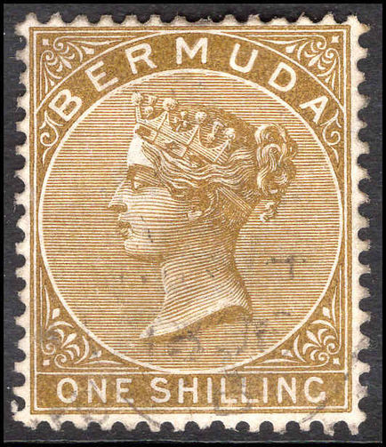 Bermuda 1883-1904 1s olive-brown CA fine used.