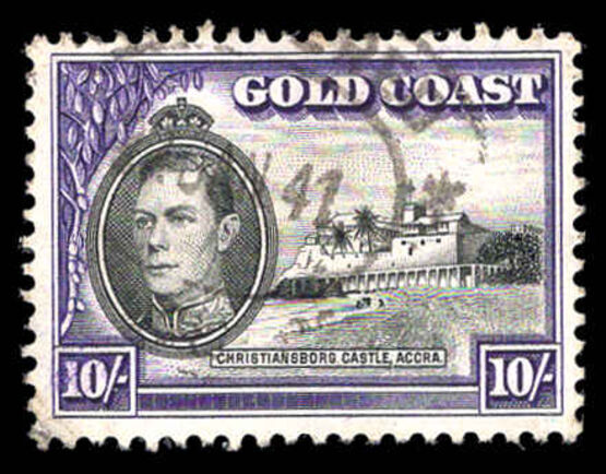 Gold Coast 1938-43 10s black and violet fine used.