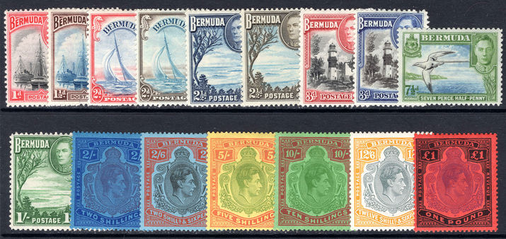 Bermuda 1938-53 set of 16 fine unmounted mint.