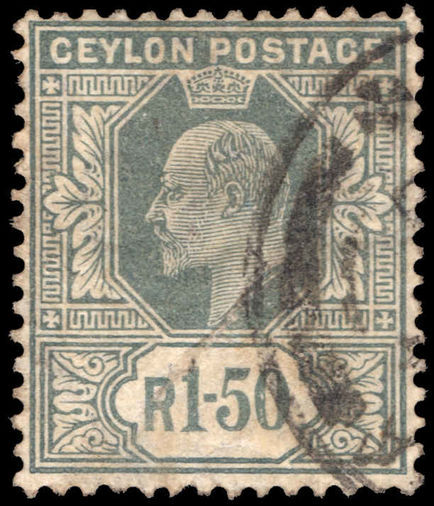 Ceylon 1904-05 1r50 grey fine used.
