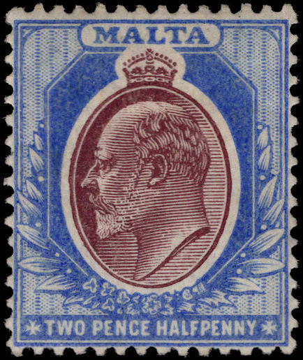 Malta 1904-14 2½d maroon and blue lightly mounted mint.