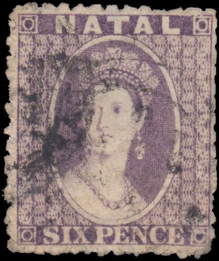 Natal 1863-65 6d lilac wmk Crown CC fine used.