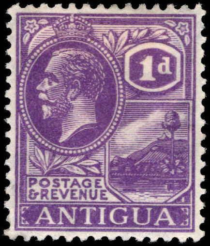 Antigua 1921-29 1d bright violet lightly mounted mint.