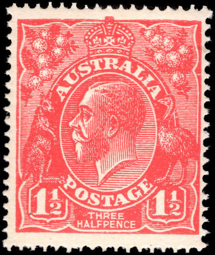 Australia 1924-25 1½d scarlet no watermark unmounted mint.