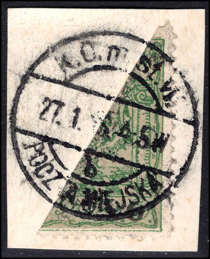 German Posts in Poland 1915 (Nov) 6(gr) provisional Bisect fine used.