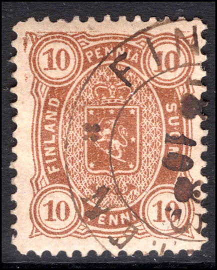 Finland 1875-84 10p yellow-brown perf 12½ fine used.