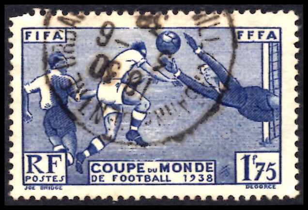 France 1938 Football World Cup fine used.