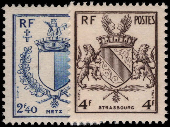 France 1945 Liberation of Metz and Strasbourg unmounted mint.