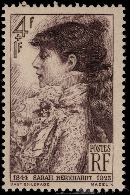France 1945 Sarah Bernhardt unmounted mint.