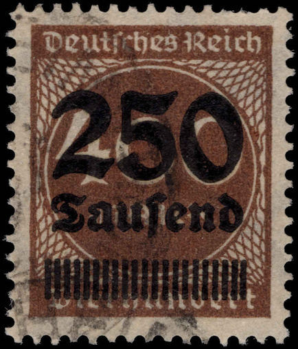 Germany 1923 250T on 400m brown fine used.