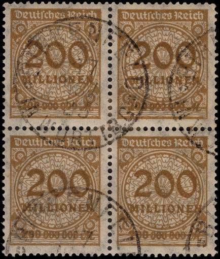 Germany 1923 200m block of 4 fine used.