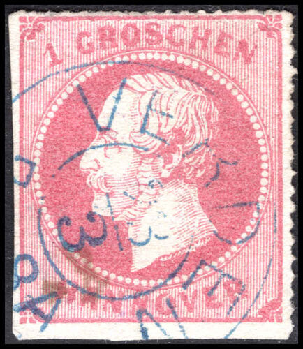 Hanover 1864-65 1gr rose perce en arc fine used.
