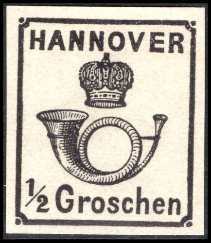 Hanover 1864 reprint of 1860 ½g black unused. Handstamped NEUDRUCK on reverse.
