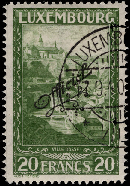 Luxembourg 1931 20fr Official fine used.