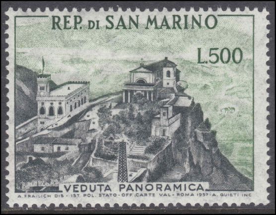 San Marino 1957-61 500l Panorama of San Marino unmounted mint.