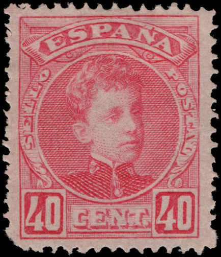 Spain 1901-05 40c rose rounded corner lightly mounted mint.