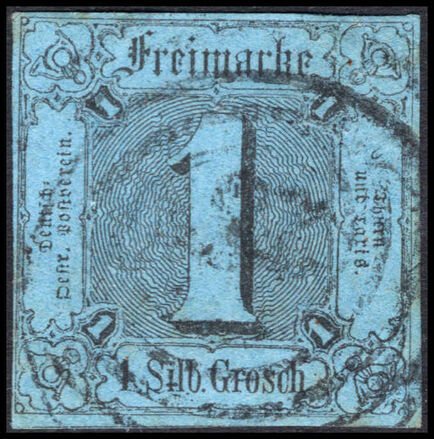 Thurn & Taxis Northern District 1852-58 1sgr on grey-blue fine used.