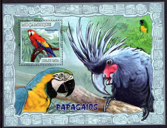 Mozambique 2007 Parrots souvenir sheet unmounted mint.