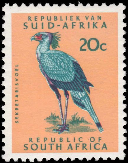 South Africa 1972-74 20c Secretary Bird unmounted mint.