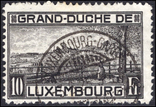 Luxembourg 1923 10f perf 11   fine used.