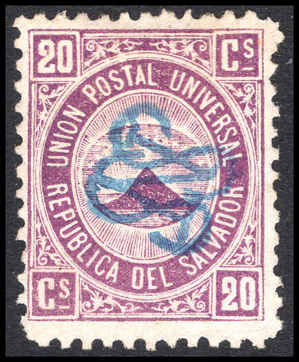 El Salvador 1879-89 20c deep purple fine used.