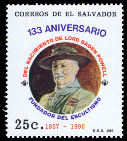 El Salvador 1990 133rd Birth Anniversary of Lord Baden-Powell unmounted mint.