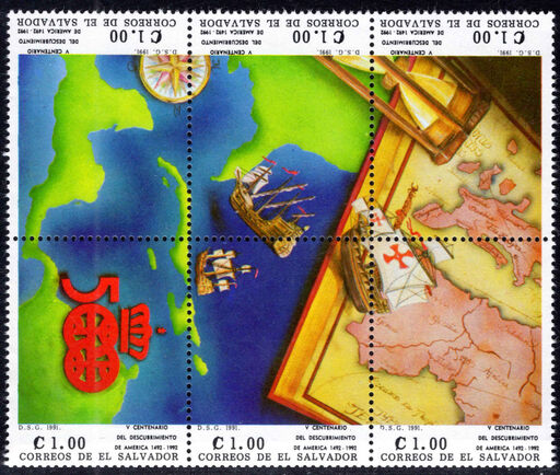El Salvador 1991 500th Anniversary (1992) of Discovery of America by Columbus (5th issue) unmounted mint.