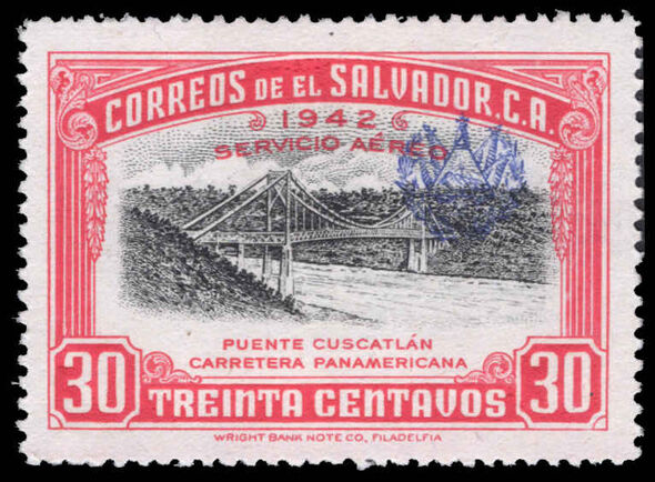 El Salvador 1944 Cuscatlan Bridge air lightly mounted mint.