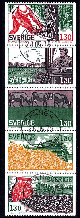 Sweden 1976 Farming booklet strip fine used.
