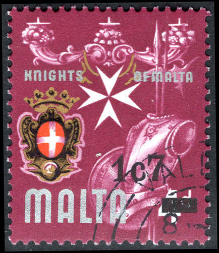 Malta 1977 1c7 surcharge fine used.