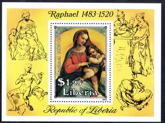 Liberia 1984 Ruebens (1st series) souvenir sheet unmounted mint.