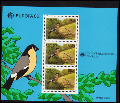 Azores 1986 Europa souvenir sheet unmounted mint.