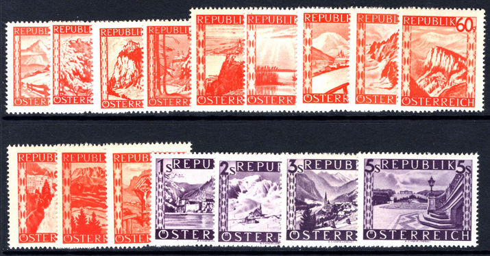 Austria 1947-48 Revaluation of Currency set unmounted mint.