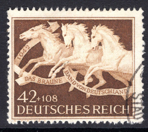 Third Reich 1942 Horse Racing Brown Ribbon fine used.